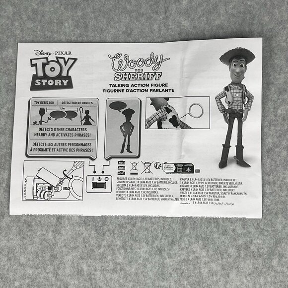 Disney Pixar Toy Story Sheriff Woody Pull String Talking Action Figure hat UKCA - Picture 11 of 11